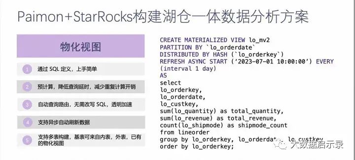 StarRocks物化视图