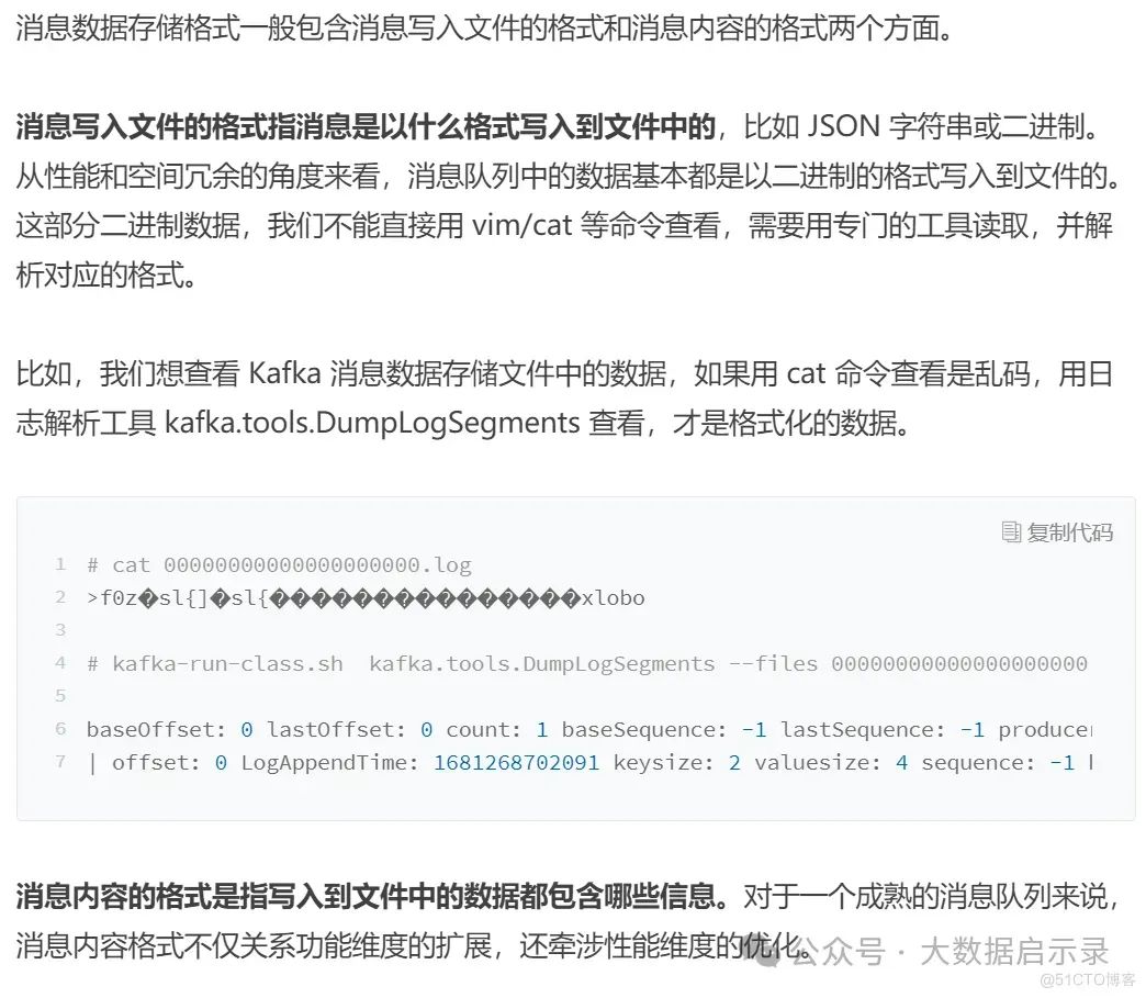 消息数据存储格式